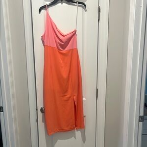 Elegant Pink and Orange Dress